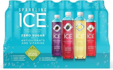 24 Pk Sparkling Ice Naturally Flavored Vitamin Sparkling Water Zero Sugar 17flOZ