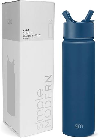 22 OZ - Simple Modern Kids Water Bottle with Straw| Leak Proof Insulated