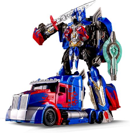 Optimus Prime Transforming Toys, Action Dolls Transforming Toy Trucks (Blue)