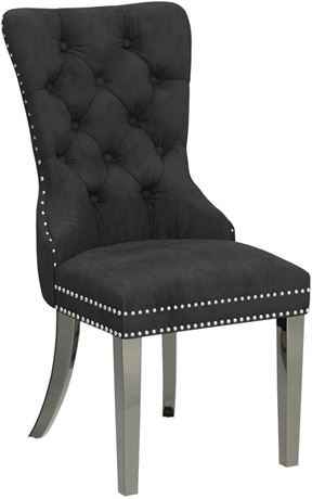 Meridian Furniture Collection| Contemporary Velvet Upholstered Dining Chair