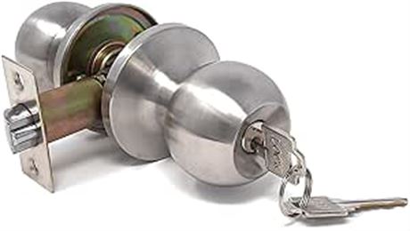 RS Entry Door knob with Lock, One Key-Way Entrance