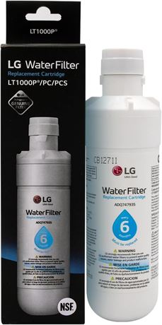 LG LT1000P Genuine Replacement Refrigerator Water Filter, 1-Pack, LT1000P/PC/PCS