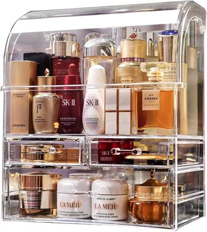 Acrylic Cosmetic Storage Organizer, Large Clear Cosmetics Storage Display Case