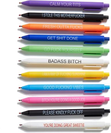 HLPHA 11PCS Funny Pens, Describing Mentality Daily Pen Set, Retractable