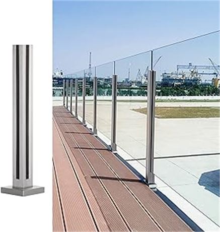 Glass Balustrade Post 33.4" Corner Post, 304 Stainless Steel Glass Railing Post