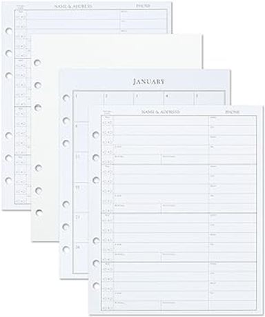 Hallmark Address Book Refill Pages (Pack of 44 Replacement Pages for Addresses,