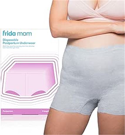 Frida Mom Postpartum Disposable Underwear  100% Cotton, Microfiber Boyshort Cut