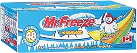 48 x 42ml Mr. Freeze, No Sugar Added Freeze Pops - Assorted Flavours (4)