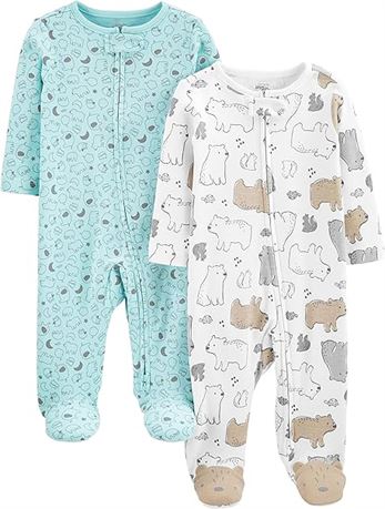 Preemie Simple Joys by Carter's Unisex-Baby Neutral 2-Pack Cotton Footed