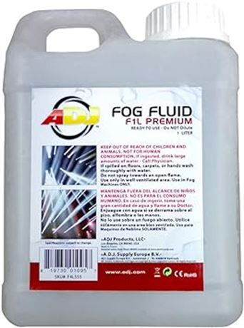 ADJ F1 Premium Water Based Fog Liquid - Perfect for Halloween, Parties, Clubs