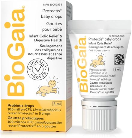 BioGaia Probiotic Baby Drops 5mL (125 Drops) for infant colic relief, newborns