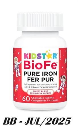 Kidstar Nutrients BioFe Pure Iron Chewable Tablets Sweet Blast