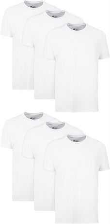 XL - Hanes Men's Crew T-Shirt (Pack of 6), White