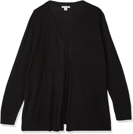 XL -  Essentials Women's Lightweight Open-Front Cardigan Sweater, Black