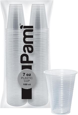 PAMI 7oz Clear Plastic Cups [Pack of 100]