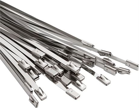 OFFO Metal Zip Ties 400mm(15.8 Inch) 150KG (270 LB) Tensile Resistance Premium