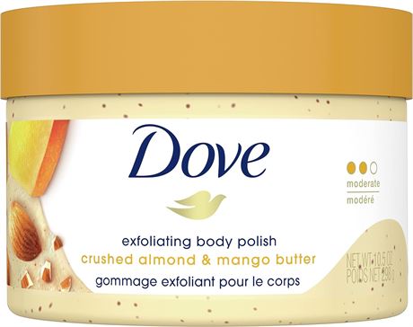 298g Dove Exfoliating Body Polish Renews Skin Crushed Almonds and Mango Butter
