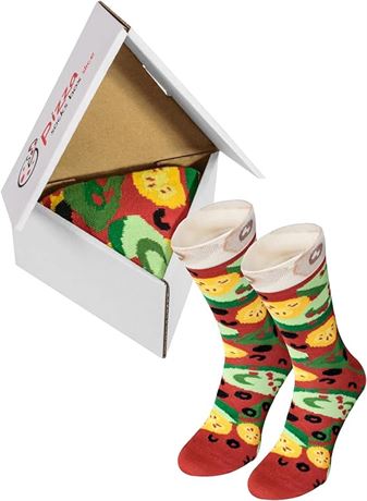 US: 9.5-13 PIZZA SOCKS BOX Vege 1 pair Cotton Socks
