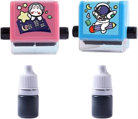 2 Pcs Digital Teaching Roller Stamp,Roller Multiplication and Division Math