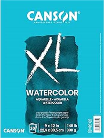 Pro-Art 702-2445 9-Inch by 12-Inch Canson Watercolor Paper Pad, 30-Sheet