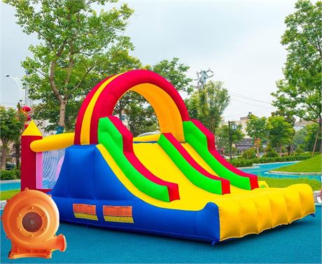 HuaKastro 16x7.2FT Inflatable Bouncy Castle for Kids with 2 Racing Slides