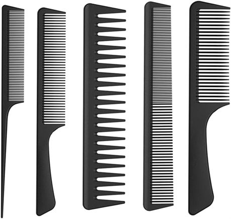 BAISDY 5 Pcs Carbon Fiber Detangling Hair Combs for Men and Women