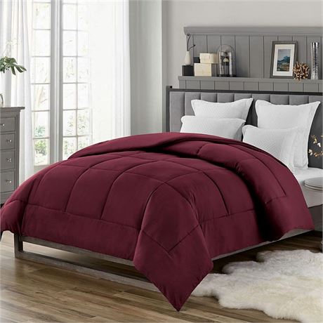 King 104”x90", Swift Home All-Season Extra Soft Alternative Comforter – Burgundy