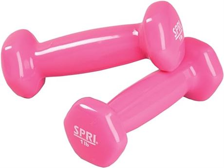 Dumbbells Hand Weights Set of 2 - Vinyl Coated Exercise & Fitness Dumbbell