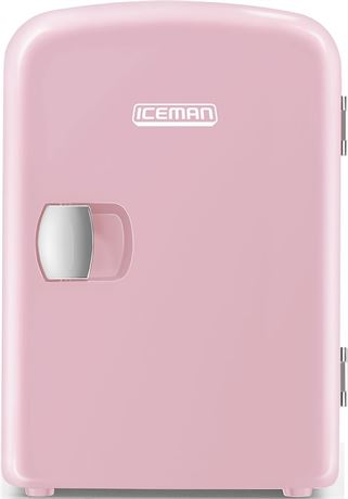 4-liter Capacity Chefman - Iceman Mini Portable Pink Personal Fridge