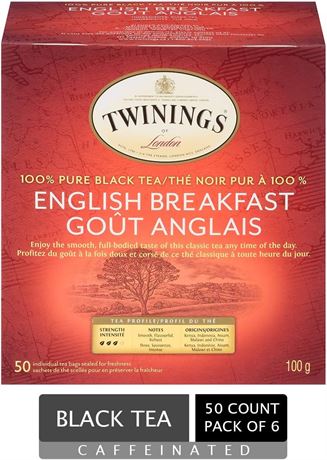 Twinings Classic English Breakfast Individually Wrapped Tea Bags | Caffeinated