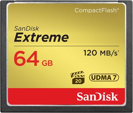 SanDisk Extreme 64GB CompactFlash Memory Card (SDCFXSB-064G-G46), Black