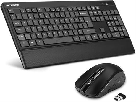 VicTsing PC132 Wireless Keyboard and Mouse Combo 104-Keys Keyboard