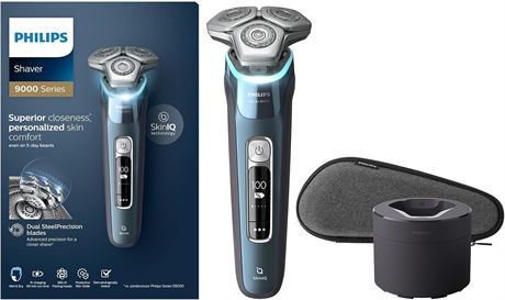 Philips Electric Shaver Series 9000, Wet & Dry Electric with Dual SteelPrecision