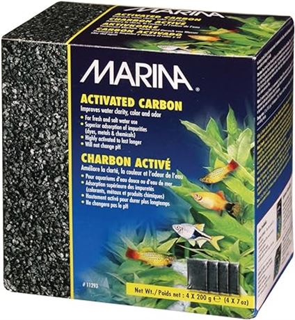 Marina 11293 Activated Carbon,  4 x 200g  - 800g (1.8 lb), Black