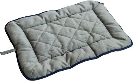 23"X36" Large Dog Gone Smart Chenille Dog Sleeper Cushion, Gray w/Blue Trim
