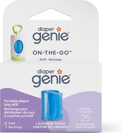 Playtex Diaper Genie Portable Diaper Pail Bag Refill, 25 Count (Pack of 1)