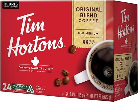 Tim Horton's Original Blend Coffee Capsule, Compatible with Keurig K-Cup Brewers