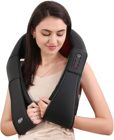 Neck Shoulder Massager with 3 Adjustable Speed and Soothing Heat