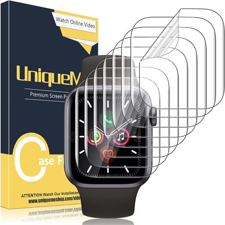 [8 Pack] UniqueMe Compatible for Apple Watch Series 6/5/4/ SE/SE 2022 44MM Scree