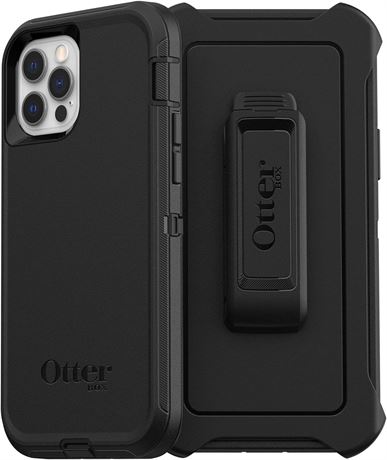 OtterBox iPhone 12 & iPhone 12 Pro Defender Series Case - Black, Rugged
