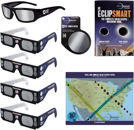 Celestron 8-Pc EclipSmart Safe Solar Viewing & Imaging Kit