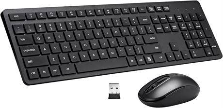 Wireless Keyboard and Mouse Combo, 2.4G Silent Cordless Wireless Keyboard Mouse