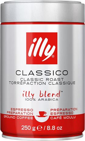 illy Ground Coffee Espresso - 100% Arabica Coffee Ground – Classico Medium Roast