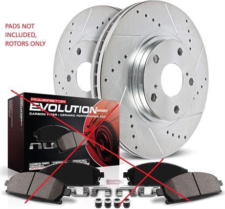Power Stop K3167 Z23 Evolution Sport Front Rotors- Drilled/Slotted Rotors