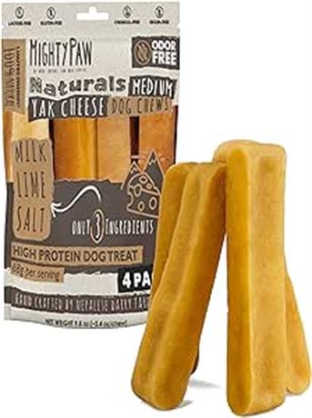 12 Pack Mighty Paw Yak Cheese Chews for Dogs  All-Natural Long Lasting Pet Treat