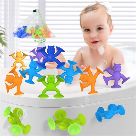 18pcs Guibola Suction Cup Bath Toys Silicone Bear-Shape POP Suckers Sorting