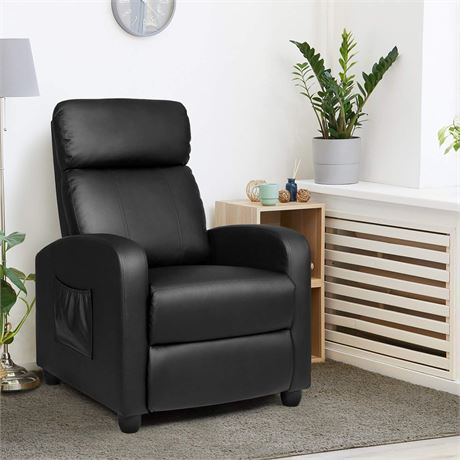 POWERSTONE Recliner Chair PU Leather Recliner with Massage Function Small