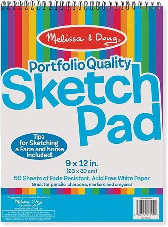Melissa & Doug 4194 Sketch Pad 9” by 12” (Arts & Crafts, Fade-Resistant