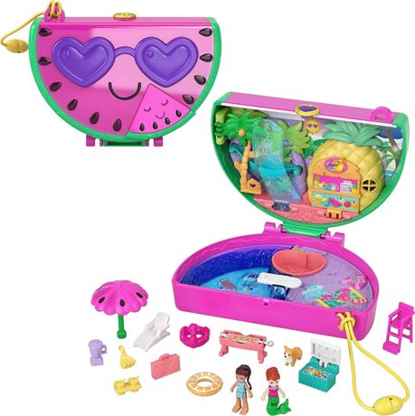 Polly Pocket Compact Playset, Scented Watermelon Pool Party