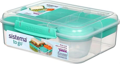 Sistema Bento Box to GO | Lunch Box with Yoghurt/Fruit Pot | 1.65 L | BPA-Free